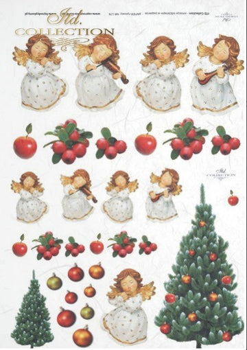 Reispapier A4 Weihnachtsengel, Decoupagepapier Rice Paper 25-30g/m2