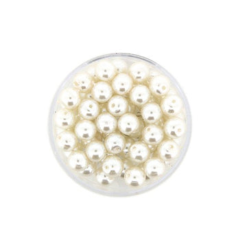 Glaswachsperlen 6 mm, 55 Stück/Dose, weiss