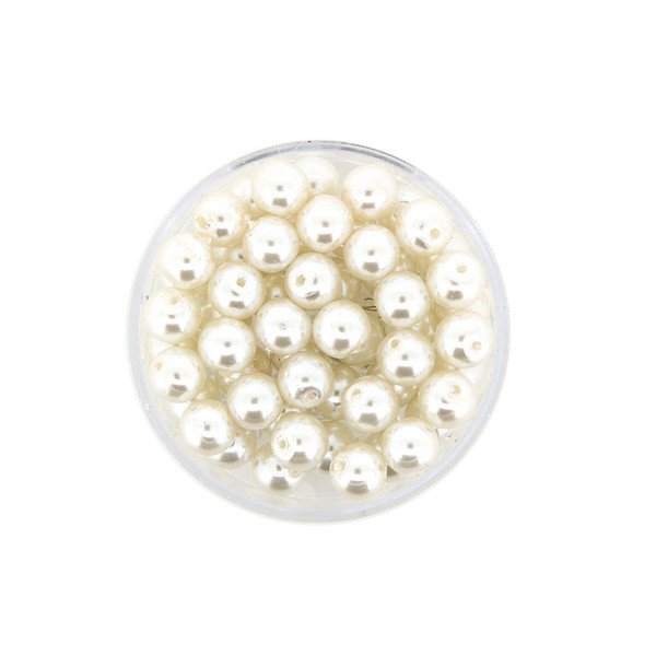 Wachs-Glasperlen Pearl Renaissance weiß 6mm 55 Stück/Dose