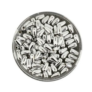 Wachsperle Tropfen 6x3mm metallic, 35 Stück/ Dose, Metallic-Tropfen, Plastikperlen