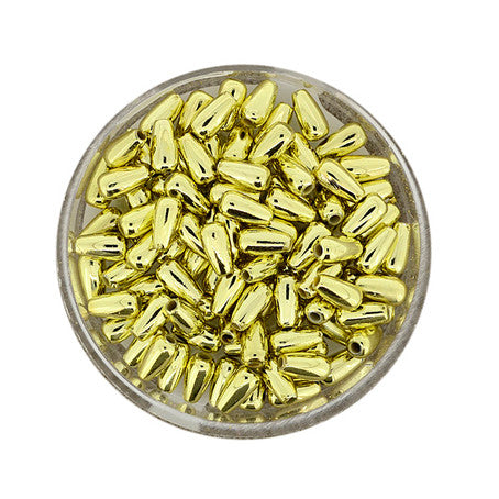 Wachsperle Tropfen 6x3mm metallic, 35 Stück/ Dose, Metallic-Tropfen, Plastikperlen