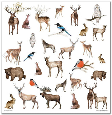 Scrapbooking-Papier Set Winter Animals 10 Stk/Pkg. 30x30cm 200g