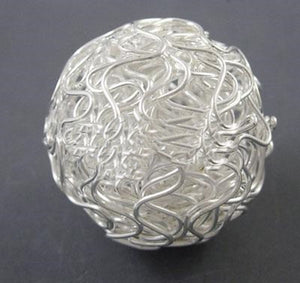 Drahtperle silberfärbig gewickelt 25mm 1 Stück