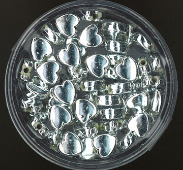 Wachsperle Herz silber 6mm 60 Stk./Dose