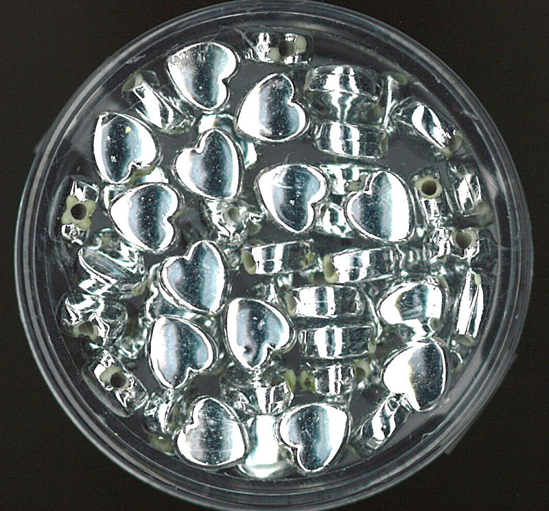 Wachsperle Herz silber 6mm 60 Stk./Dose