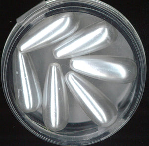 Wachsperle Tropfen weiss 8x20mm 6 Stk./Dose
