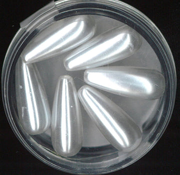 Wachsperle Tropfen weiss 8x20mm 6 Stk./Dose
