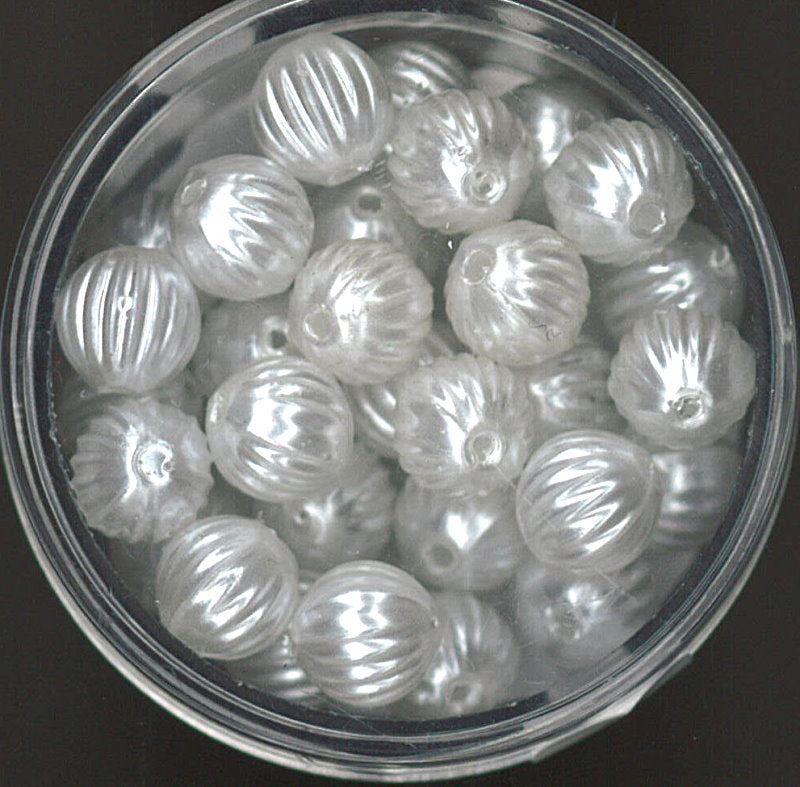 Acrylperle Kugel gerillt 8mm 30 Stk./Dose