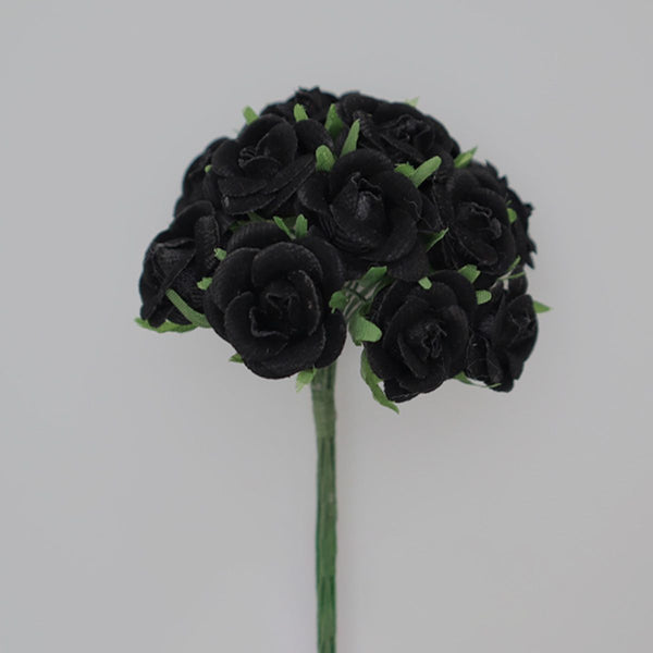 Samtröschen schwarz 22mm 12 Stück/Bund