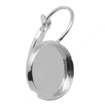 Ohrhänger mit Modellierwanne 14mm(12 mm innen), Brisur Schmuckkessel Ohrring 25 mm lang, 1 Paar