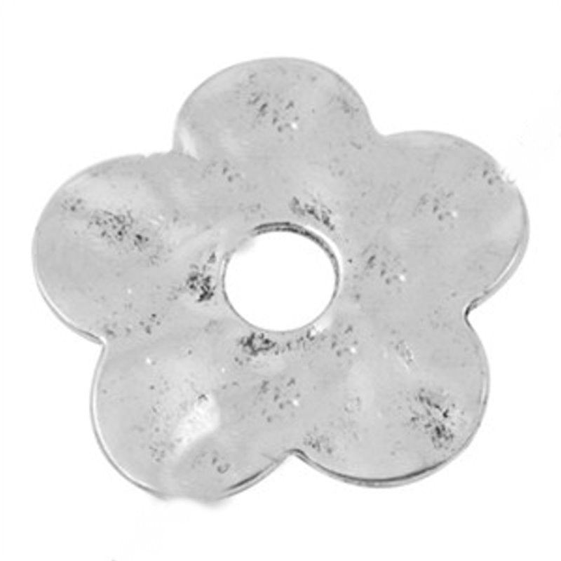 Metallanhänger Blume antiksilber 35x35mm 1 Stück