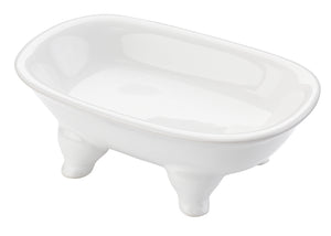 Seifenschale Porzellan Badewanne weiß mit Füßen 14x9x4,5cm