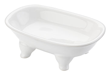 Seifenschale Porzellan Badewanne weiß mit Füßen 14x9x4,5cm