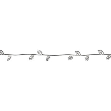Wachsborte Rosenblattranke, Gold oder Silber, 2 x 21 cm