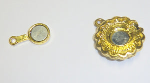 Magnet Blumenverschluss mit Strass, goldfärbig 25x8mm