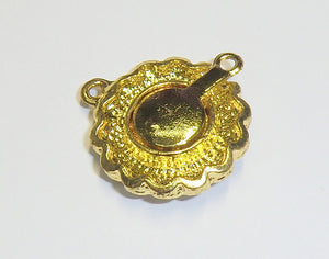 Magnet Blumenverschluss mit Strass, goldfärbig 25x8mm