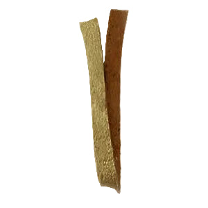 Lederband 3x1 mm flach, gold/braun, 1 m