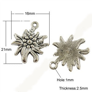 Trachtenschmuckanhänger Edelweiß, 21x16mm pro Stück