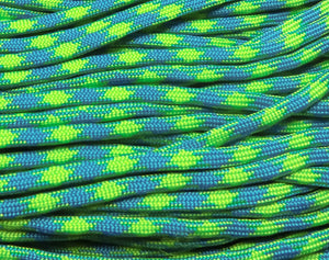 Paracord 4mm gemustert türkis-hellgrün 6,4m/Bündel