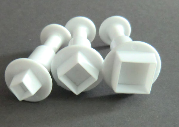 Ausstecher mit Auswerfer QUADRAT 3er Set