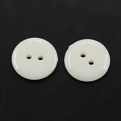 Kunststoffknöpfe weiss mit 2 Löchern