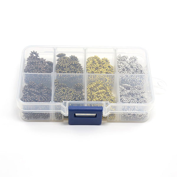 Mixpackung Metallrondell-Perlem antik 8,5x3mm 4 x 100 Stück