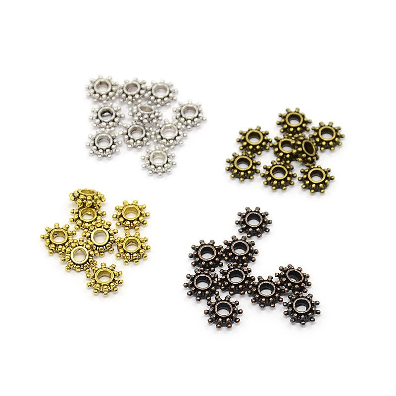 Mixpackung Metallrondell-Perlem antik 8,5x3mm 4 x 100 Stück