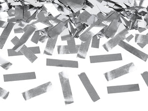 Konfetti Kanone silber Streifen