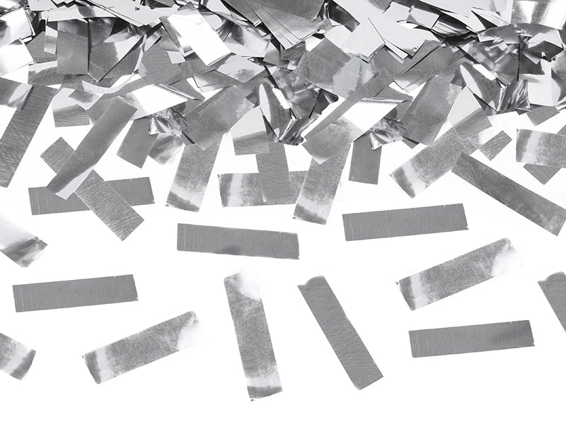 Konfetti Kanone silber Streifen