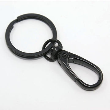 Schlüsselkarabiner schwarz mit Spaltring, pro Stück