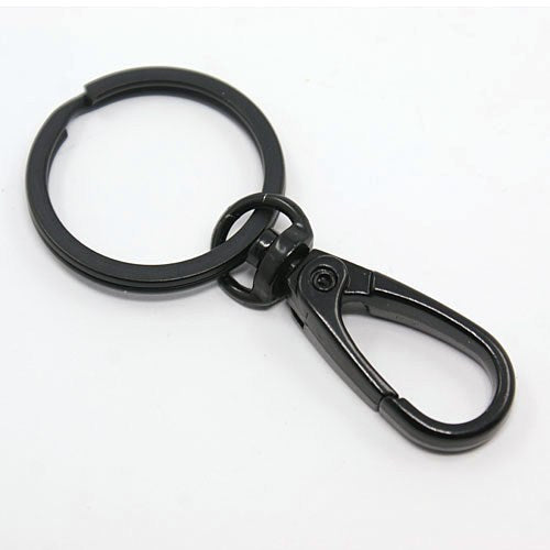 Schlüsselkarabiner schwarz mit Spaltring 1 Stück