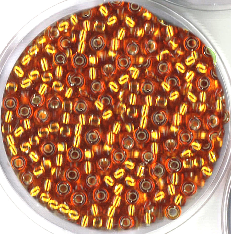 Miyuki Rocailles silbergefüttert orange 2,5 mm, 12 g