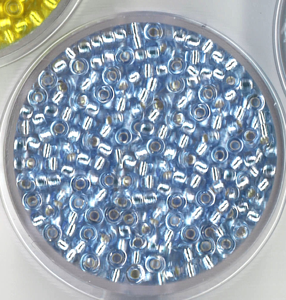 Miyuki Rocailles 2,5 mm, 12g, Silverlined Hellblau
