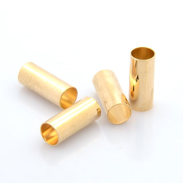 Röhre Metallperle gold 16x7 mm 10 Stück