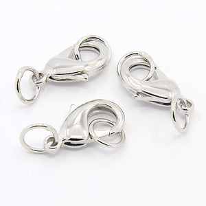 Karabiner mit Zwischenring platin nickelfrei 15mm 3 Stück