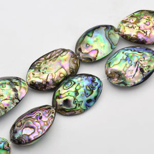 Abalone Muschelperle oval groß bunt schillernd