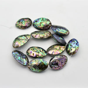 Abalone Muschelperle oval groß bunt schillernd
