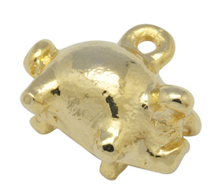Anhänger Goldschweinchen, Metall, 15 mm, pro Stück