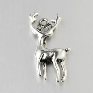 Metallanhänger Hirsch, 27x16mm, silber, pro Stück