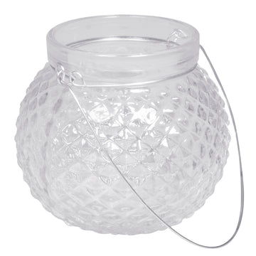 Windlichtglas mit Ornament rund Henkel Höhe 9cm Öffnung 6,5cm