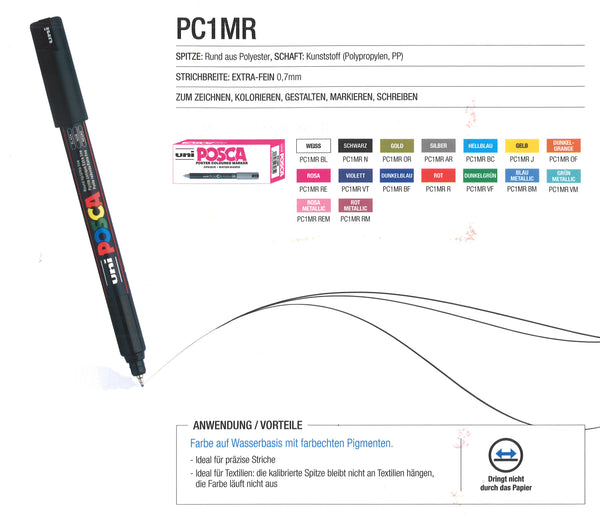 Posca Uni Marker kalibrierte Spitze extra-fein 0,7 mm