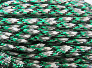 Paracord 4 mm, grelltürkis-schwarz-weiß-grau, 6,4 m