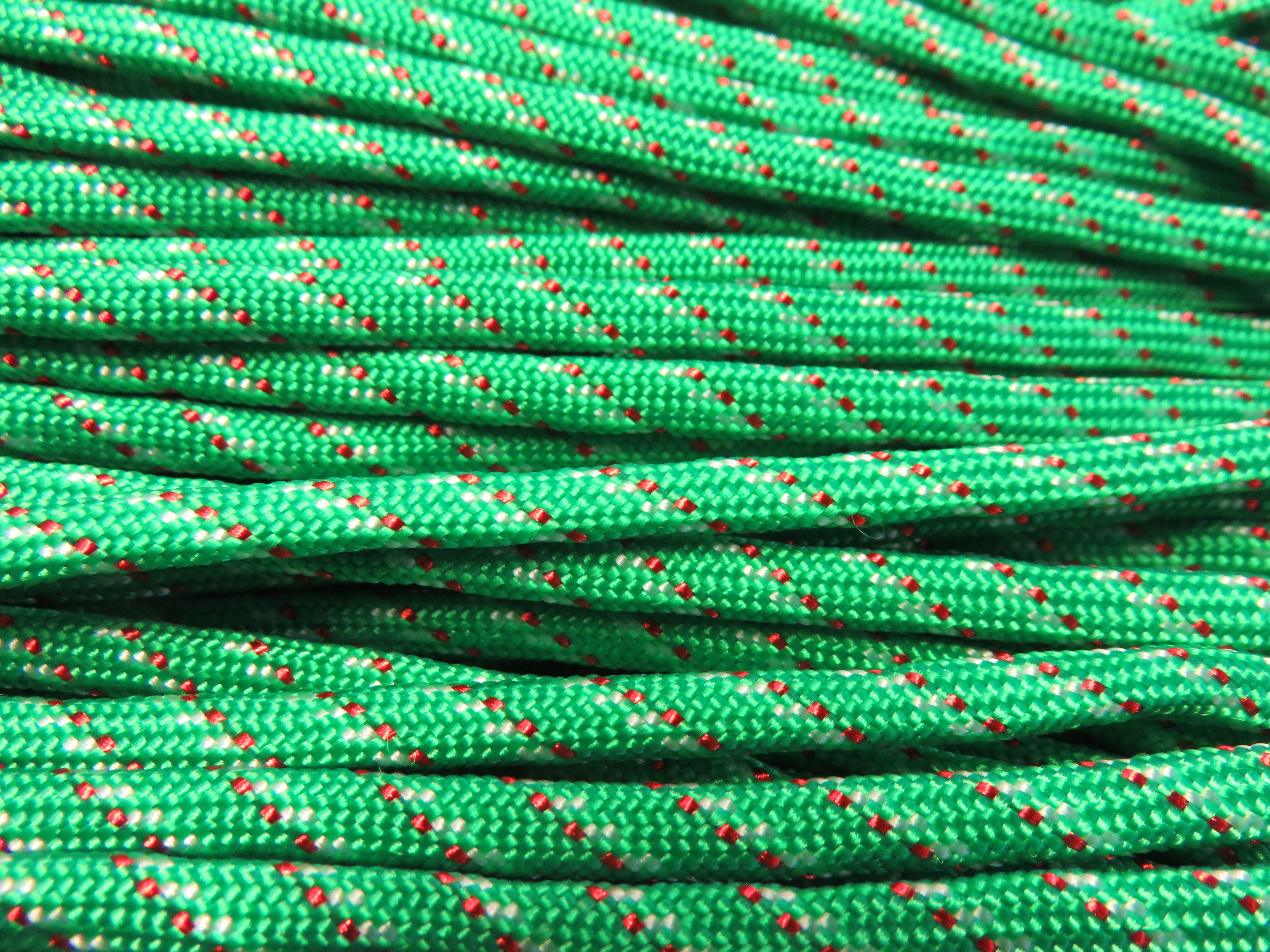 Paracord 4 mm, grasgrün-rot, 6,4 m