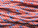 Paracord 4mm, rot-weiss-blau ,  6,4 m