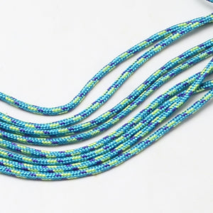 Paracord dünn 2 mm, gemustert türkis-apfelgrün-lila, 10 m