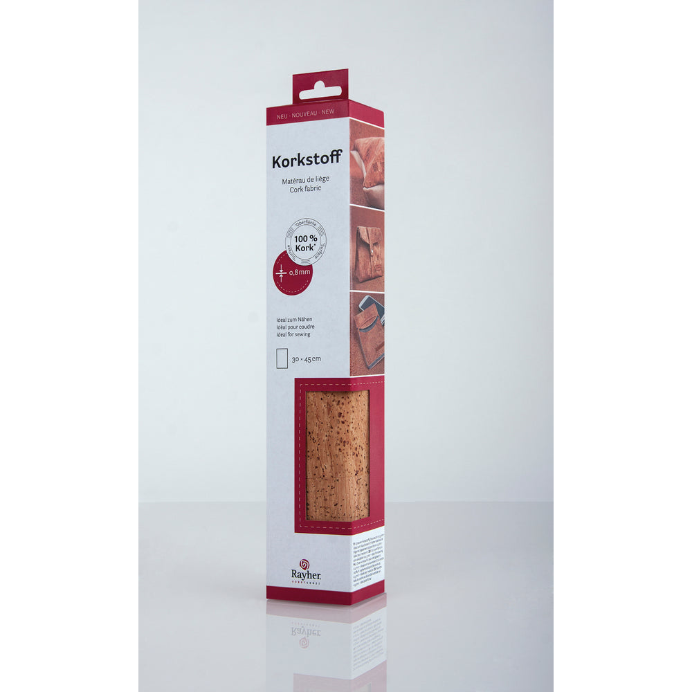 Korkstoff natur gerollt 0,5mm 30x45cm
