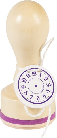 runder Stempel, Uhr ohne Zeiger, Dm 3 cm,
