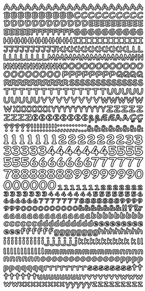 Sticker Buchstaben-Set metallic 5mm