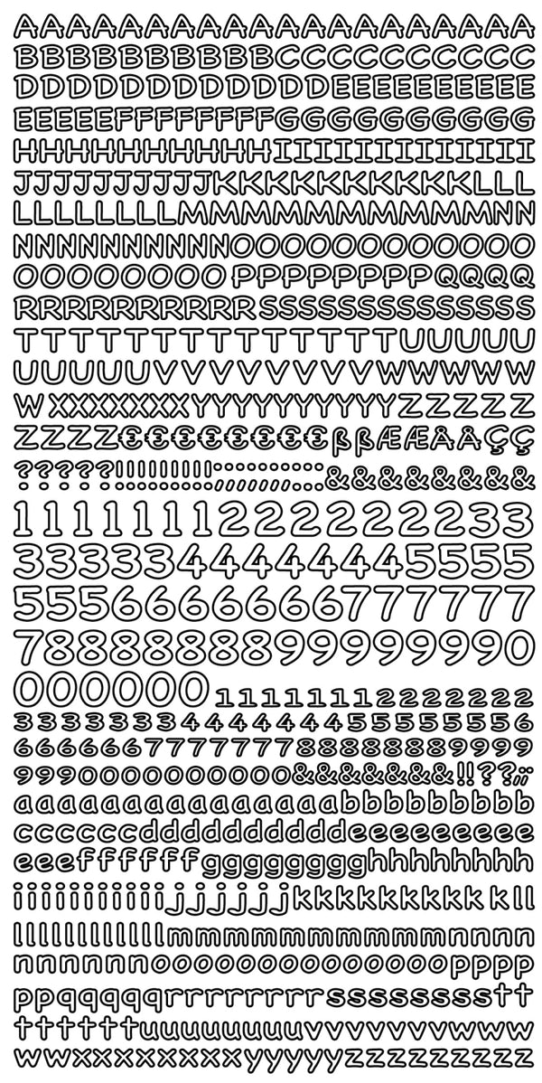 Sticker Buchstaben-Set metallic 5mm