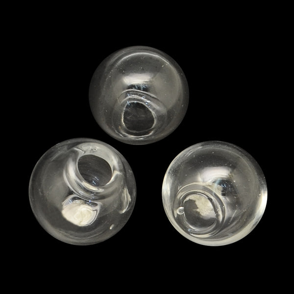 Glaskugeln offen 20mm klar 3mm Loch zum Befüllen 5 Stück/Pkg